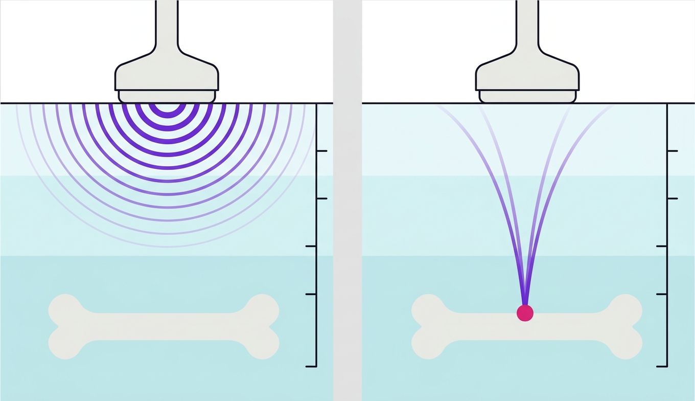 Radial versus focused shockwave: how each delivers energy through tissue depth