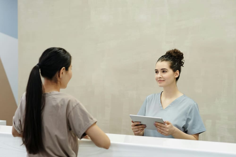 Occupational therapist in a clinic setting